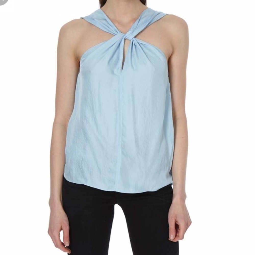 Rag & Bone Sky Blue Collins Keyhole Top - Picture 4 of 5